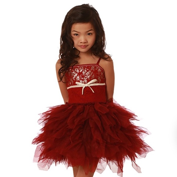 Ooh! La, La! Couture Red Dress with Sparkling Gold Details - Picture 1 of 4